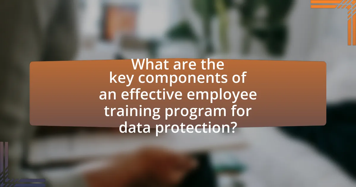 What are the key components of an effective employee training program for data protection?
